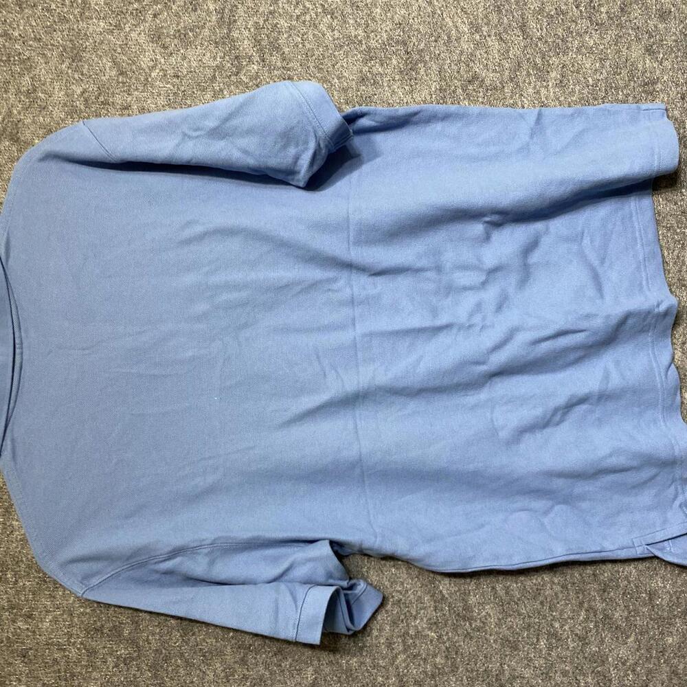 LL Bean Polo Shirt Men's Short Sleeve Blue Striped Adult Casual Size Large - Picture 2 of 11